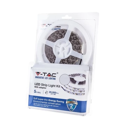 V-TAC LED szalag szett IP20 SMD 5050 chip 60 db/m hideg fehér - SKU 2355