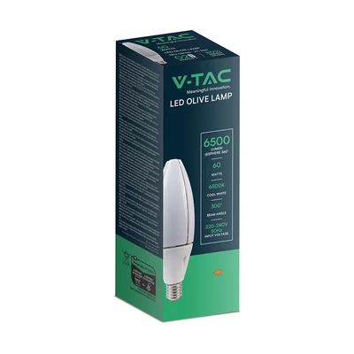 V-TAC 60W E40 hideg fehér Olive LED égő - SKU 24036