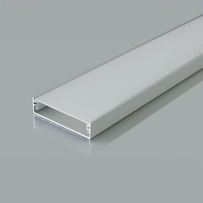 V-TAC falon kívüli alumínium LED szalag profil fehér fedlappal 40x10mm, 2m hosszú - SKU 24100