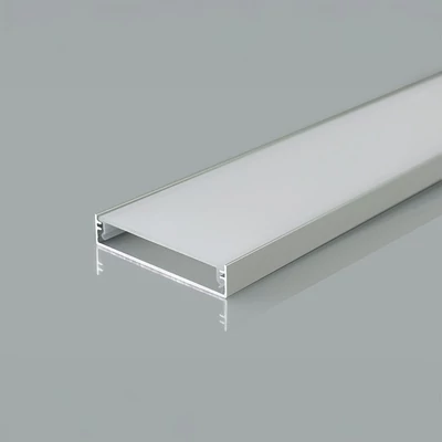 V-TAC falon kívüli alumínium LED szalag profil fehér fedlappal 50x10mm, 2m hosszú - SKU 24102