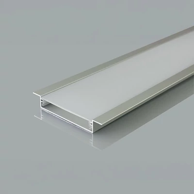 V-TAC süllyeszthető alumínium LED szalag profil fehér fedlappal 65x10mm, 2m hosszú - SKU 24103