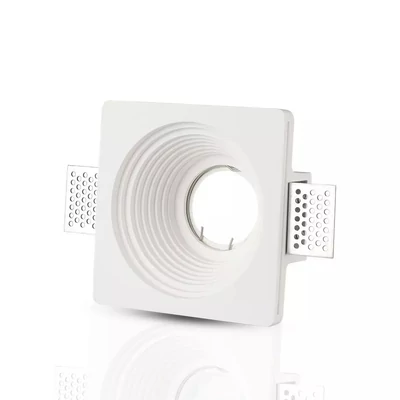GU10 Fitting Gypsum White Recessed Light Round