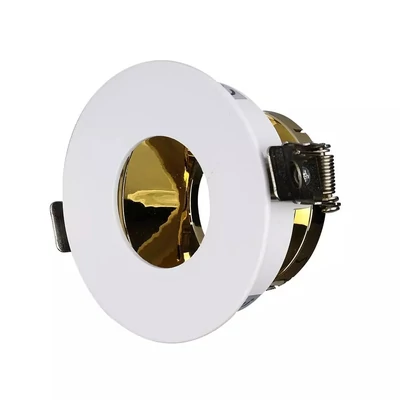 GU10 Fitting White+Gold Round VT-873