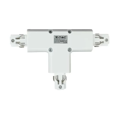 V-TAC T alakú tracklight sín csatlakozó, fehér - SKU 3525