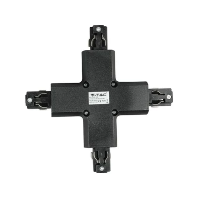 V-TAC X alakú tracklight sín csatlakozó, fekete - SKU 3526