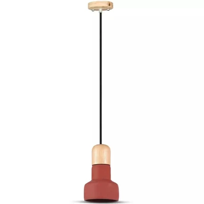 Pendant Light Concrete+Wood  Red Ф125мм