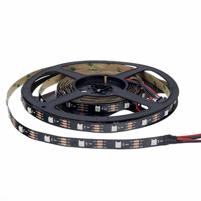 DC5V Digitális RGB LED szalag szett, 30 LED/m, tartozék USB vezérlővel