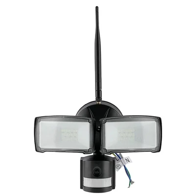 18W LED Floodlight With WIFI Sensor Camera Black 6000K