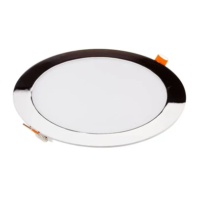 24W LED Slim Panel Light Chrome Round 3000K