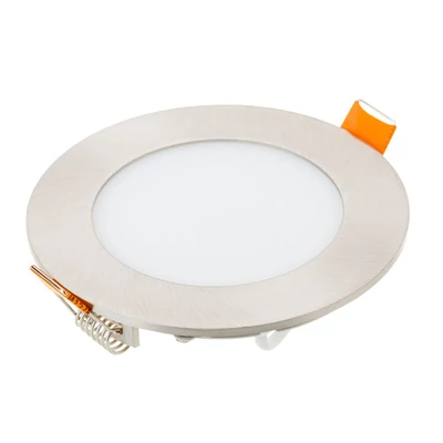 24W LED Slim Panel Light Satin Nickel Round 3000K