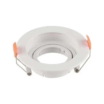 V-TAC GU10 LED műanyag spotlámpa keret, fehér billenthető lámpatest - SKU 6658