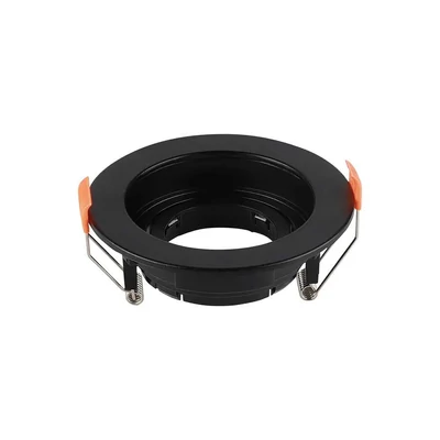 V-TAC GU10 LED műanyag spotlámpa keret, fekete billenthető lámpatest - SKU 6659