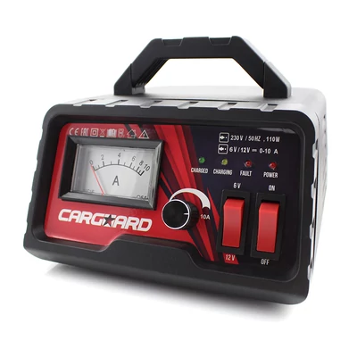 Carguard potméteres analóg akkumulátor töltő 6V - 12V, 0A - 10A