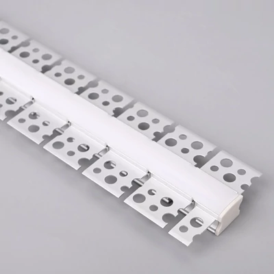 Gipszkartonba építhető, hajlítható alumínium LED szalag profil fehér fedlappal 2m