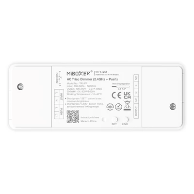 MiLight 230V Triac rádiófrekvenciás és PUSH fényerőszabályzó, Max. 500W-ig - TRI-PR
