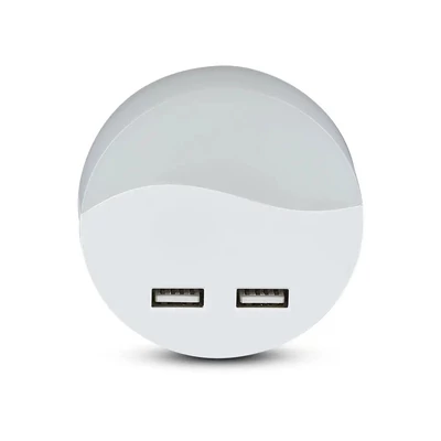 LED Night Light With USB Round 3000K