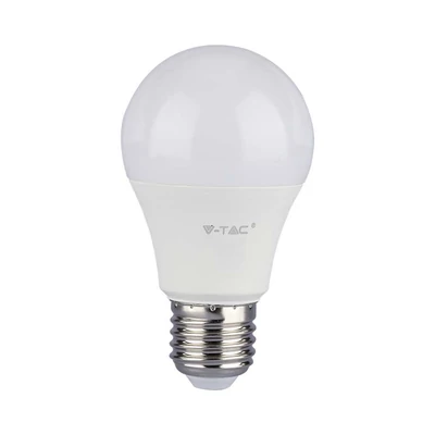 V-TAC 10.5W E27 meleg fehér A60 LED égő, 100 Lm/W - SKU 21177