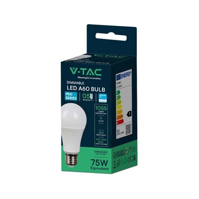 LED Bulb - SAMSUNG CHIP 11W E27 A60 Plastic 3000K, dimmable