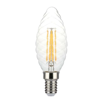 V-TAC 4W E14 meleg fehér dimmelhető filament C35 LED csavart gyertya égő - SKU 214367