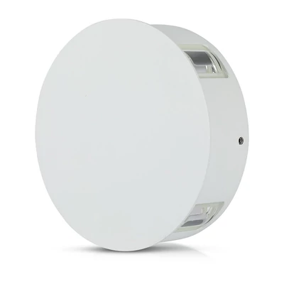 4W LED Wall Light White Body Round 3000K IP65