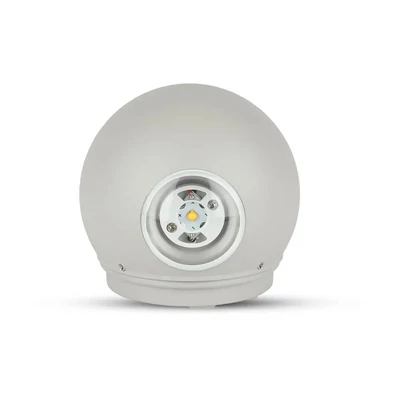 6W LED Wall Light Grey Body Round IP65 3000K