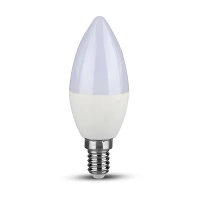 LED Bulb - SAMSUNG CHIP 5.5W E14 C37 Plastic Candle 3000K, dimmable