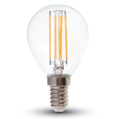 V-TAC 6W E14 meleg fehér filament P45 LED égő, 100 Lm/W - SKU 2845