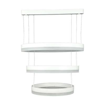 86W LED Dimmable Soft Light Chandelier, 3000K, Round White body