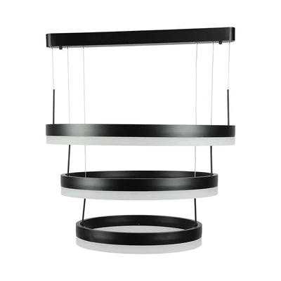 86W LED Dimmable Soft Light Chandelier, 3000K, Round Black body
