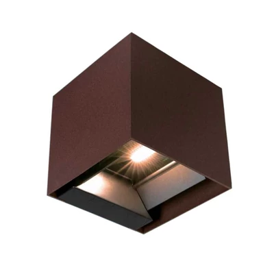 V-TAC 9W COB LED szolár fali Corten lámpa, szenzorral, állítható színhőmérséklettel - SKU 23824