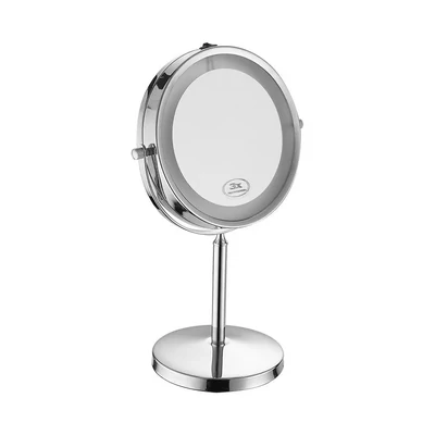 3W LED Mirror Light  With 4*AAA Battery Nickel Body D:17CM