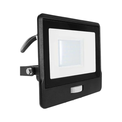 30W LED PIR Sensor Floodlight SAMSUNG CHIP Black Body 6400K 1M Cable