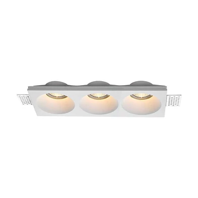 V-TAC beépíthető 3xGU10 LED gipsz spotlámpa keret, hármas keret - SKU 6765