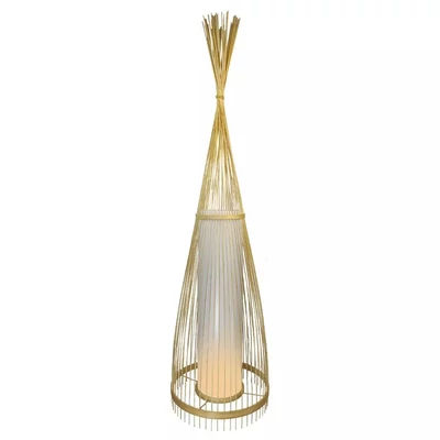 Wooden Floor Lamp With Rattan Lampshade D300*1000MM