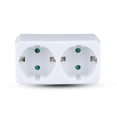 2 Ways Adapter With Earthing Contact 10/16A 250V (Label + Polybag With Headcard ) White