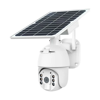 Black WiFi Solar powered outdoor PTZ camera, with motion sensor