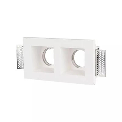 2*GU10 Fitting Square Gypsum White