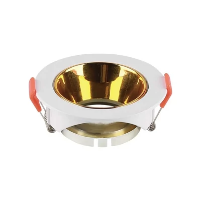 GU10 Fitting Round White Frame + Gold Reflector