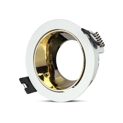 GU10 Fitting White+Gold Round VT-872