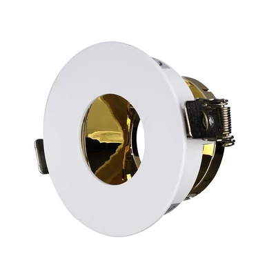 GU10 Fitting White+Gold Round VT-873