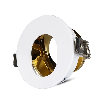 GU10 Fitting White+Gold Round VT-874