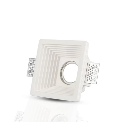 GU10 Fitting Gypsum White Recessed Light Square