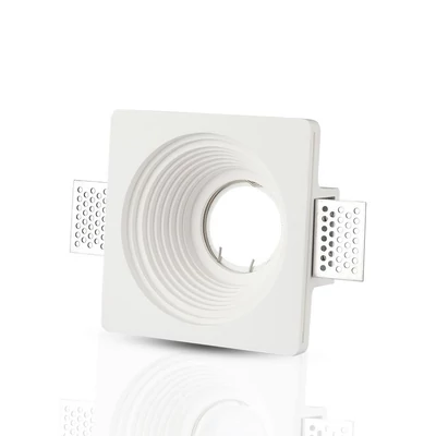 GU10 Fitting Gypsum White Recessed Light Round