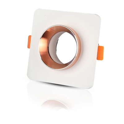 GU10 Fitting Gypsum Metal White Plaster Recessed Light With Matt Rose Gold Square