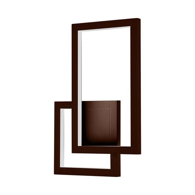 Double square Corten LED wall lamp, IP20, 3000K