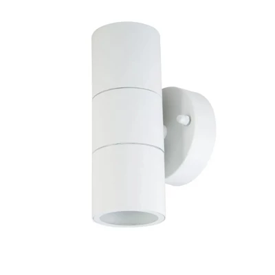 GU10 Wall Fitting Stainless Steel Body Matt White IP44 2Way