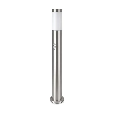 E27 Bollard Lamp 80CM With PIR Sensor Stainless Steel Satin Nickel IP44