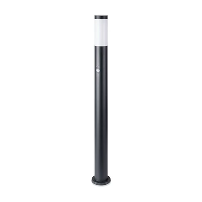E27 Bollard Lamp 110CM With PIR Sensor Stainless Steel Body Black IP44