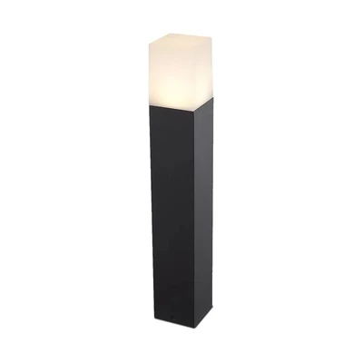 GU10 Garden Floor Lamp Aluminum Body Square Black 80x80x500mm IP54