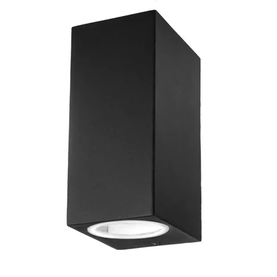 Wall Sleek Wall Fitting Aluminium Square Black 2Way IP44